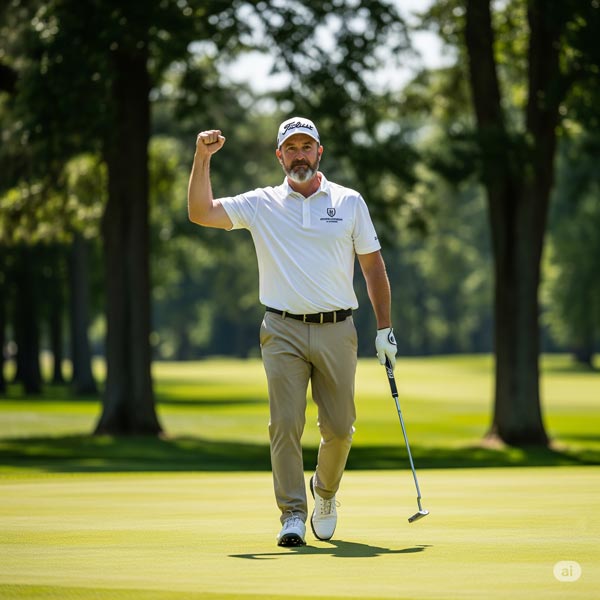 confident golfer