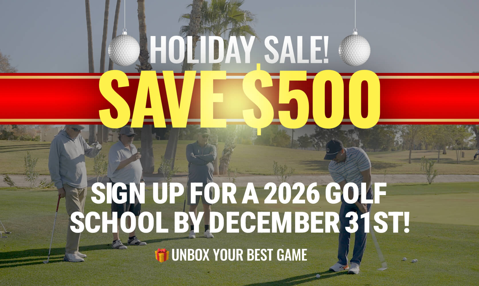 Golf School Holiday Sale Banner